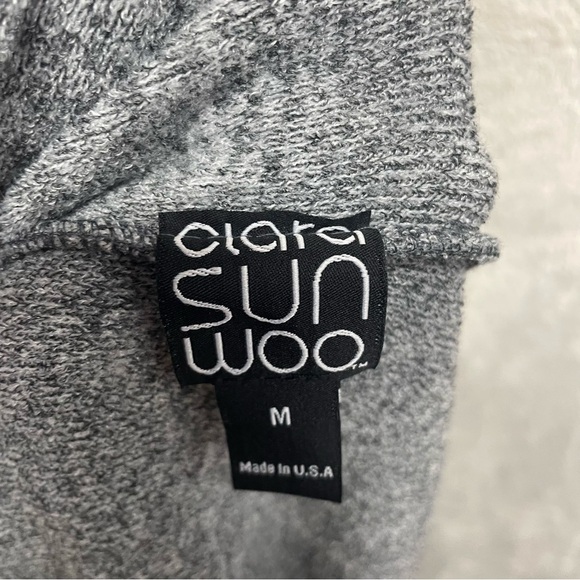 Clara sun woo waterfall draped cardigan gray women’s medium casual - Picture 6 of 7